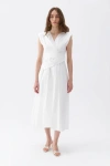 Nocturne Stone Embroidered Dress In Ivory