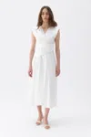 Nocturne Stone Embroidered Dress In White