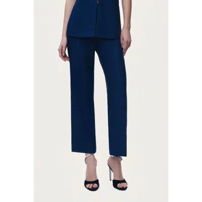 Nocturne Straight Leg High Rise Trousers In Blue