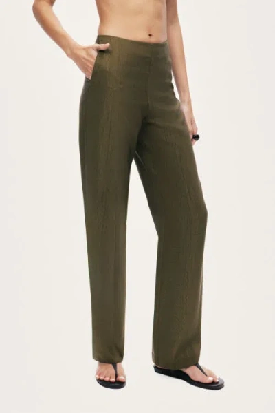 Nocturne Straight-leg Tailored Pants In Green