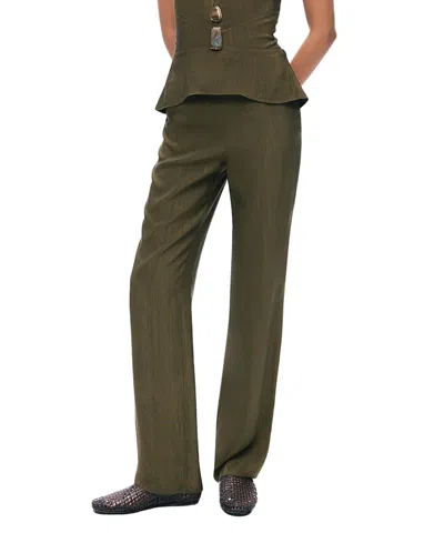 Nocturne Straight-leg Tailored Pants In Green