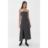 Nocturne Strapless Maxi Dress In Grey