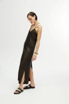 Nocturne Strappy Dress In Khaki
