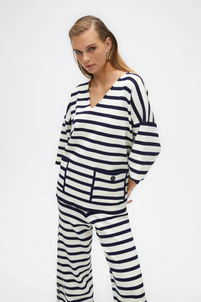 Nocturne Striped Knit Pants In Multi