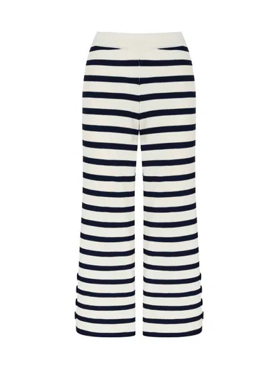 Nocturne Striped Knit Pants In Black/white