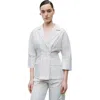 Nocturne Striped Linen Jacket In White