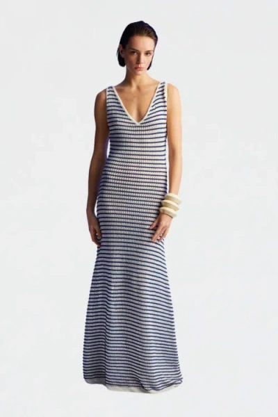 Nocturne Striped Long Dress In Multi-colored