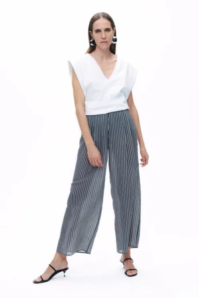 Nocturne Striped Sheer Pants In Multi-colored