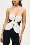 Nocturne Structured Strapless Contrast Bustier Top In Multi
