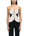 Nocturne Structured Strapless Contrast Bustier Top In Multi