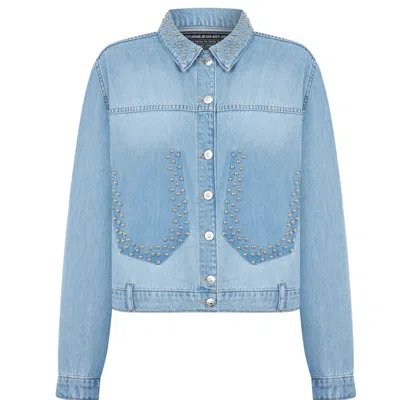 Nocturne Studded Jean Jacket In Blue