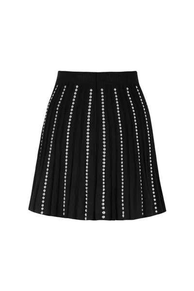 Nocturne Studded Knit Skirt In Black