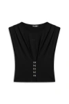 Nocturne T-shirt With Agraffe Accessory Detail In Black