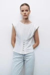 Nocturne T-shirt With Agraffe Accessory Detail In Open White