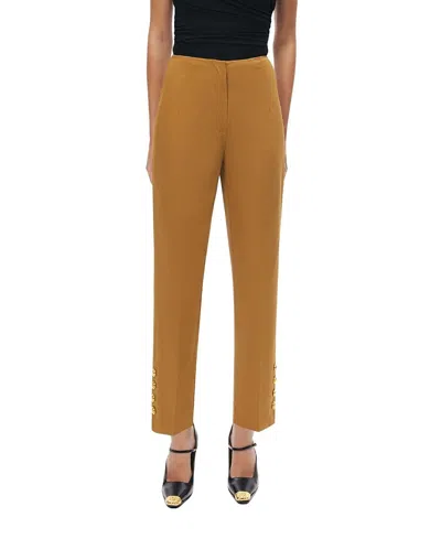 Nocturne Tailored Ankle-length Pants In Brown