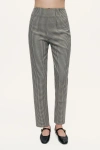Nocturne Tailored Micro Check Cigarette Pants In Black
