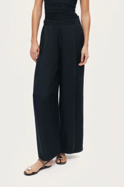 Nocturne Tailored Wide Leg Trousers In Black