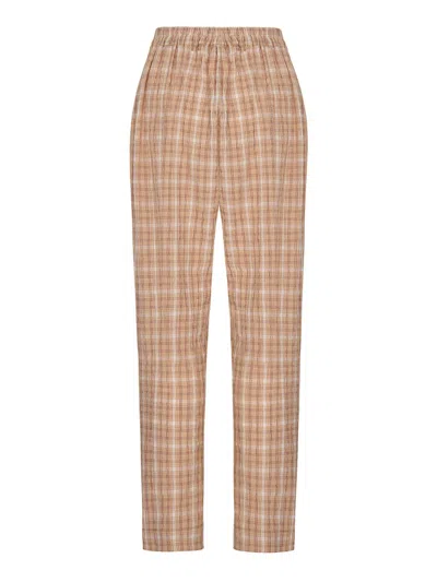 Nocturne Tapered Fit Plaid Pants In Multi