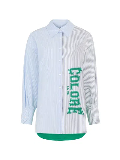Nocturne Text Print Shirt In Green