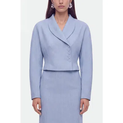 Nocturne Textured Cotton Blend Jacket In Blue