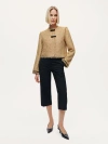 Nocturne Textured Cropped Jacket In Gold