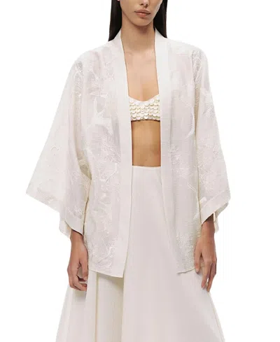 Nocturne Textured Jacquard Kimono In Multi