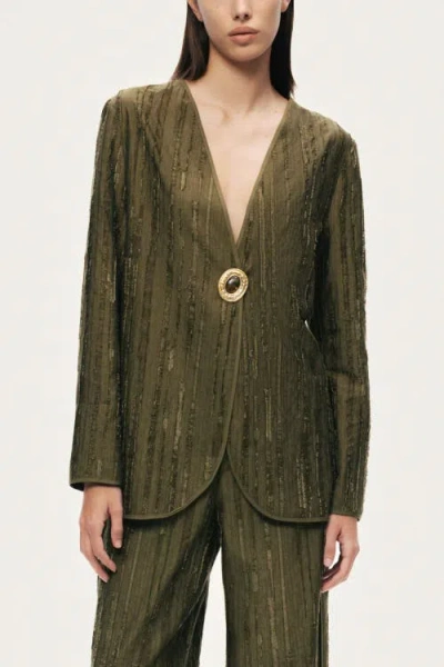 Nocturne Textured Tailored Jacket In Green