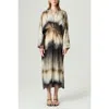Nocturne Tie-dye Patterned Maxi Dress In Neutral