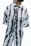 Nocturne Tie-dye Patterned Shirt In White