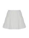 Nocturne Tiered Mini Linen Skirt In Ivory