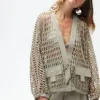 Nocturne Trimmed Mesh Jacket In Dark Beige