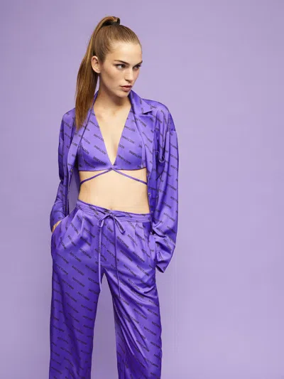 Nocturne Twin Set Oversized Shirt In Purple