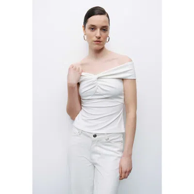 Nocturne Twist Detail Blouse In Ivory