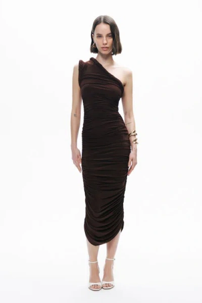 Nocturne Twist Detail One-sleeve Maxi Dress