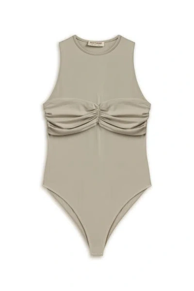 Nocturne Twist Detailed Bodysuit In Stone