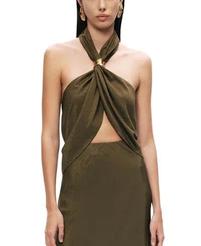 Nocturne Twist Halter Neck Bustier In Green