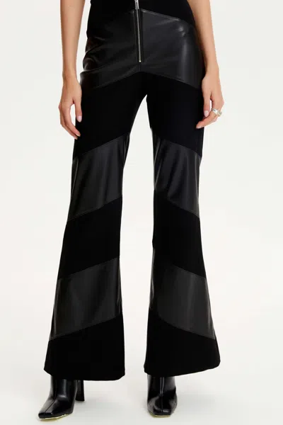 Nocturne Two Toned High-waisted Flare Pants In Black