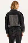 Nocturne Two Toned Pocketed Denim Jacket In Pink