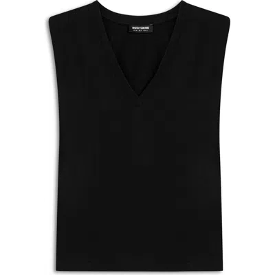 Nocturne V-neck Padded T-shirt In Black