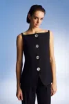 Nocturne Vest With Straps In Black
