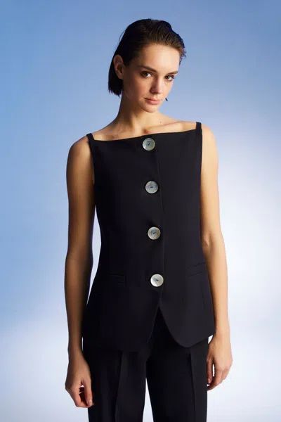 Nocturne Vest With Straps In Black
