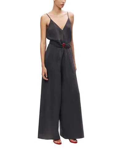 Nocturne V-neck Spaghetti Strap Jumpsuit In Black