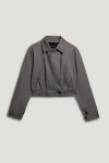 Nocturne Waistband Detail Bomber Jacket In Gray