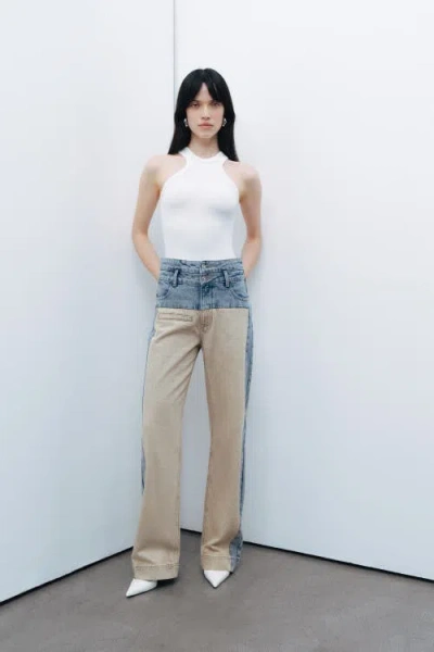 Nocturne Washed High Waist Jeans In Multi-colored
