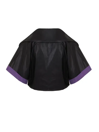 Nocturne Wide Collar Jacket In Black