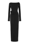 Nocturne Wide Collar Long Dress In Black