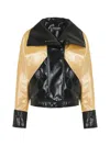 NOCTURNE WIDE COLLAR PATENT FAUX LEATHER JACKET