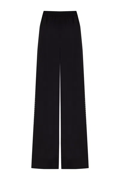 Nocturne Wide-leg Crepe Satin Trousers In Black