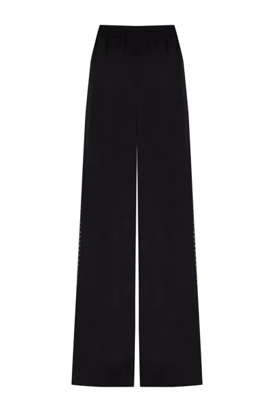 Nocturne Wide-leg Crepe Satin Pants In Black