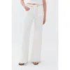 Nocturne Wide Leg Jeans With Zipper Detail At Waist In Ivory
